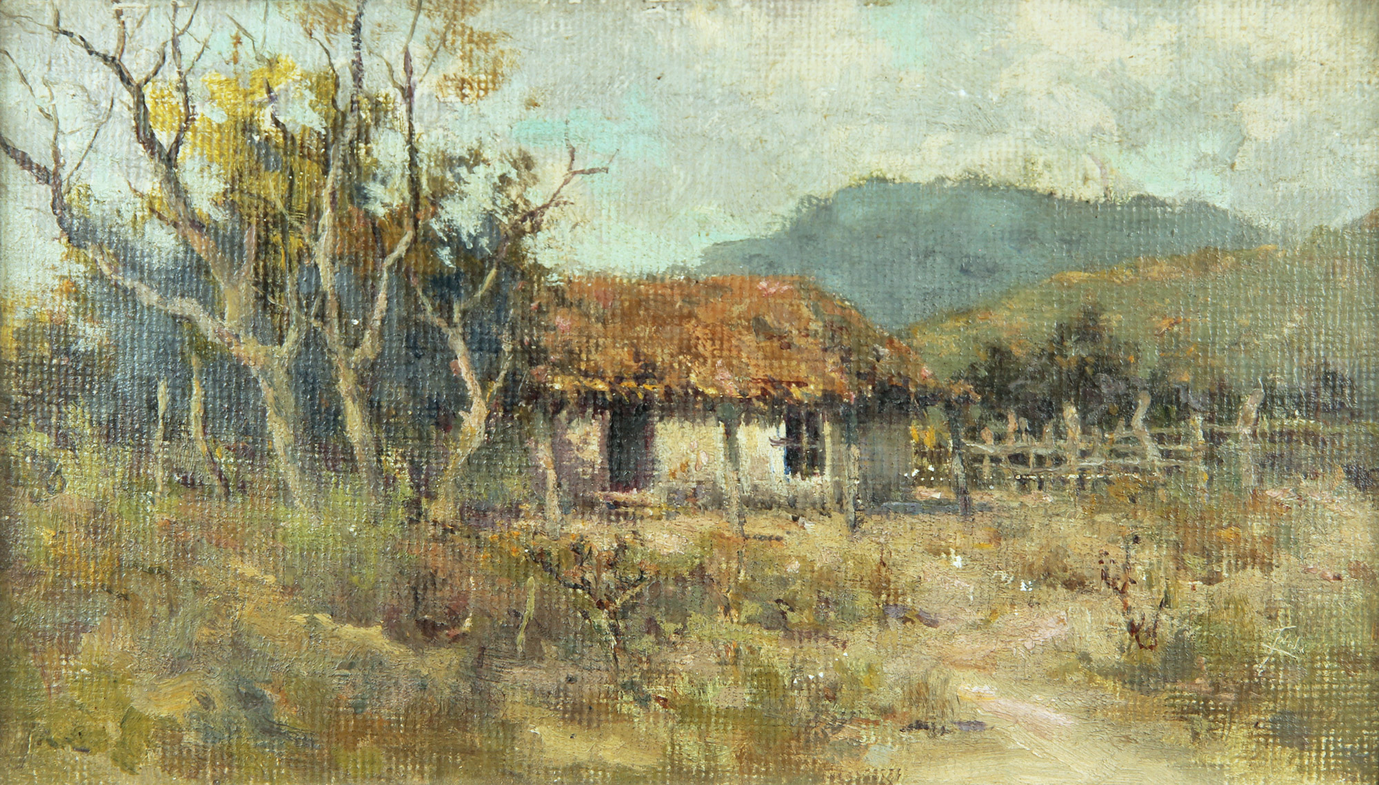 DE LA TORRE, Carlos 'PAISAJE CON RANCHO' 