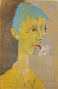 Lote 27: LORJOU, Bernard 'RETRATO DE JOVEN CON FLOR'
