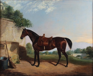 Lote 91: HEBBER, Eduard Walter 'BAY HORSE IN A LANDSCAPE' 