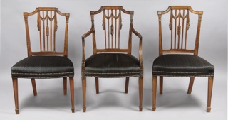 Lote 215: DOS SILLONES Y DIEZ SILLAS DE ESTILO INGLES PARA COMEDOR.  DOS SILLONES Y DIEZ SILLAS DE ESTILO INGLES PARA COMEDOR. 