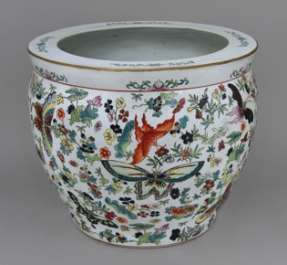 Lote 446: GRAN CACHE POT DE PORCELANA CHINA ESMALTADA.  GRAN CACHE POT DE PORCELANA CHINA ESMALTADA. 