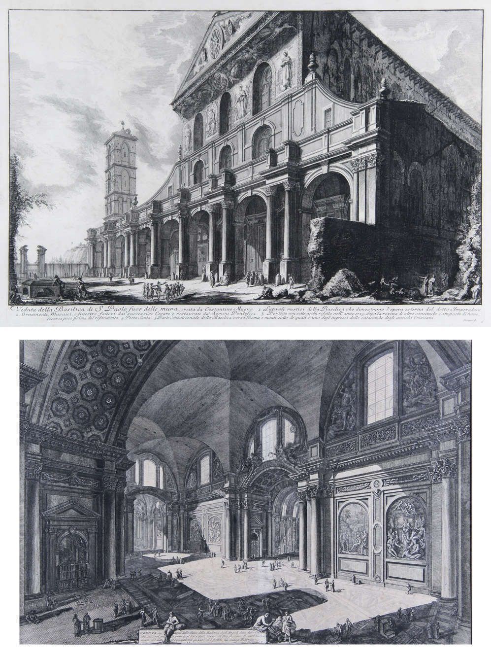 PIRANESI, Giovanni Battista DOS ANTIGUOS GRABADOS ITALIANOS DE PIRANESI.
