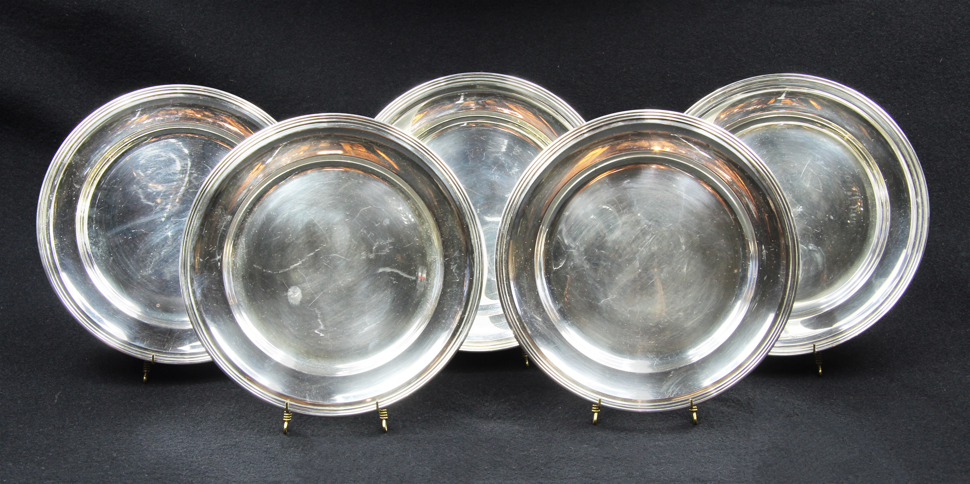  DOCE PLATOS DE PLATA ITALIANA 800 SELLADA PARA POSTRE. 