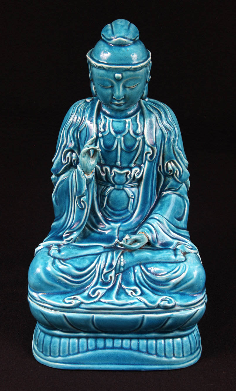  FIGURA CHINA DE BUDHA EN PORCELANA ESMALTADA. 