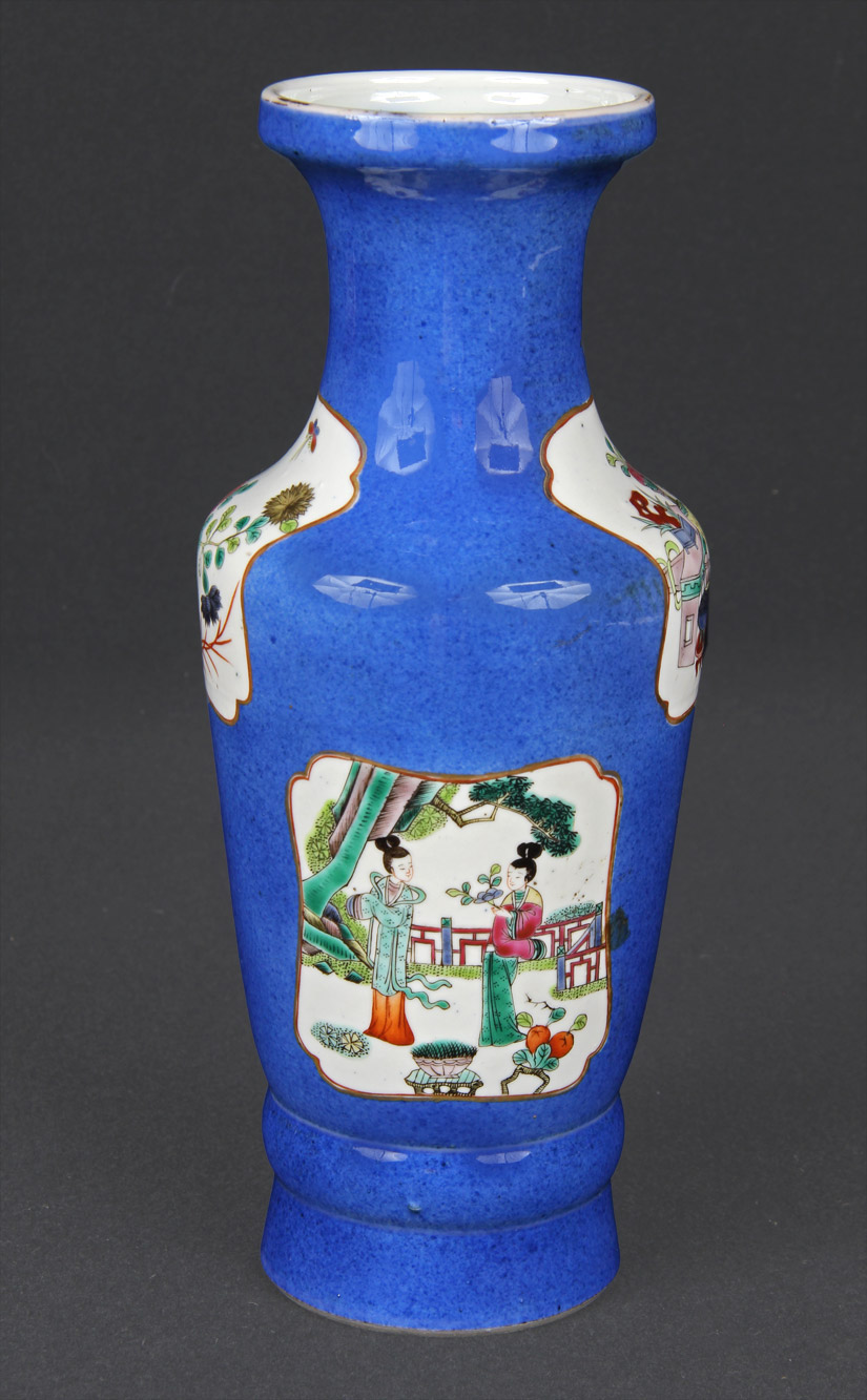  ANTIGUO VASO CHINO DE PORCELANA ESMALTADA. 