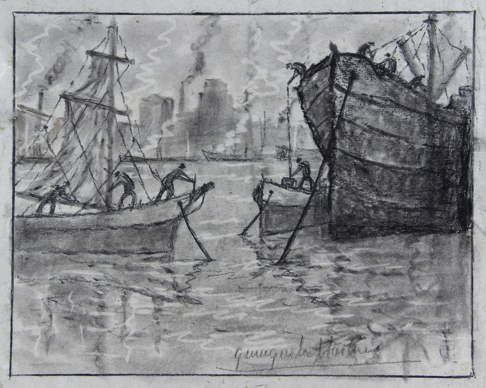 QUINQUELA MARTIN, Benito 'REFLEJOS EN LA BOCA'
