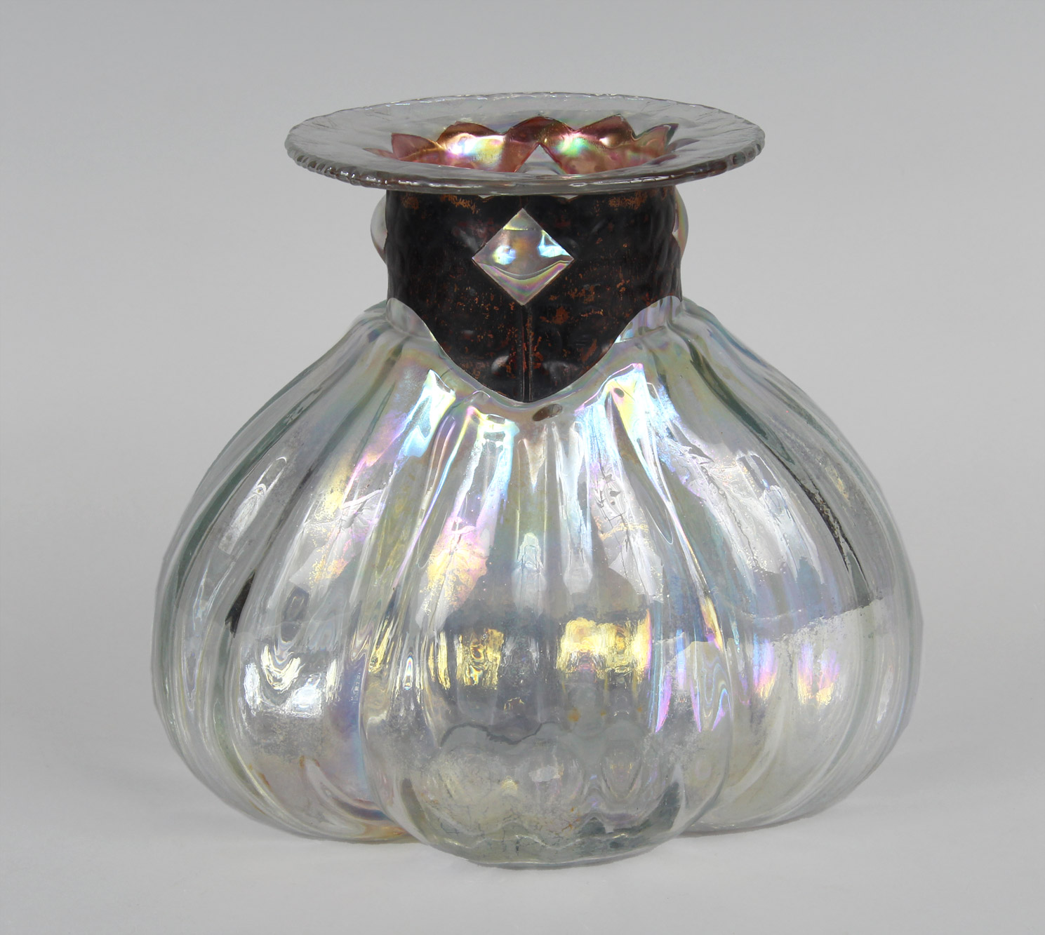  GRAN VASO ITALIANO DE VIDRIO DE MURANO.