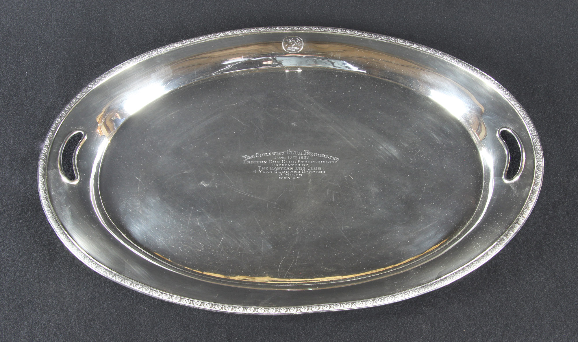  BANDEJA OVAL DE PLATA 925 SELLADA PARA PREMIO. 