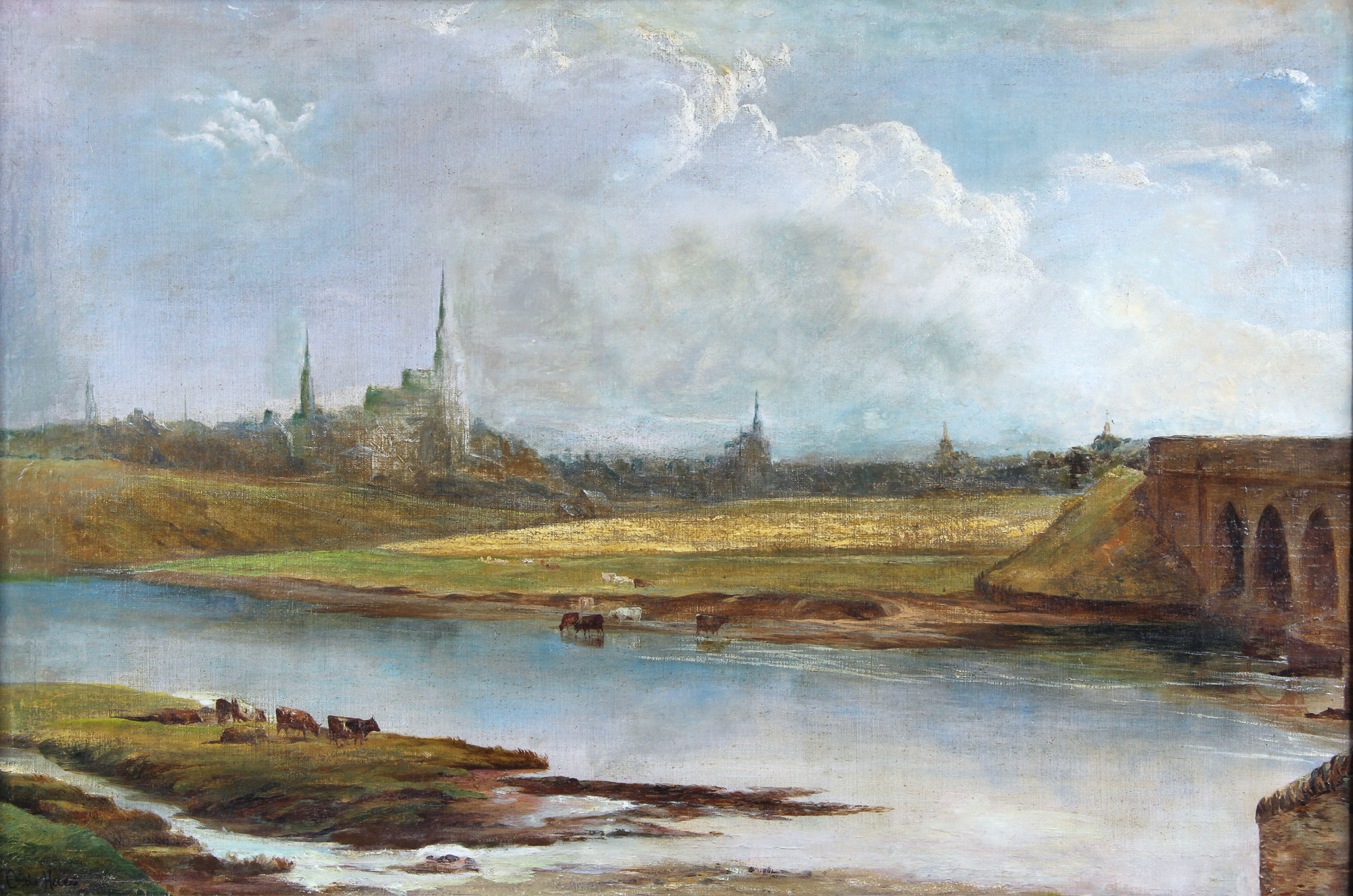 DE HAES, Carlos 'PAISAJE CON RIO'