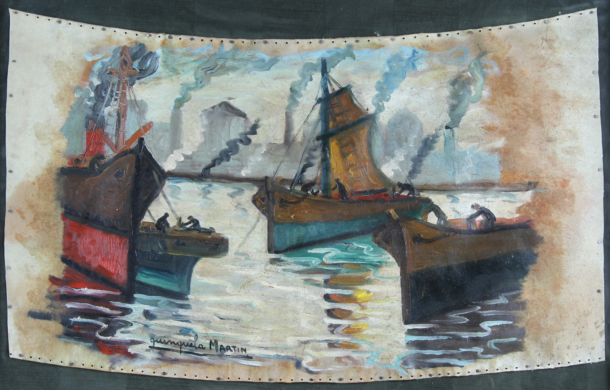 QUINQUELA MARTIN, Benito 'BARCAS EN EL RIACHUELO'