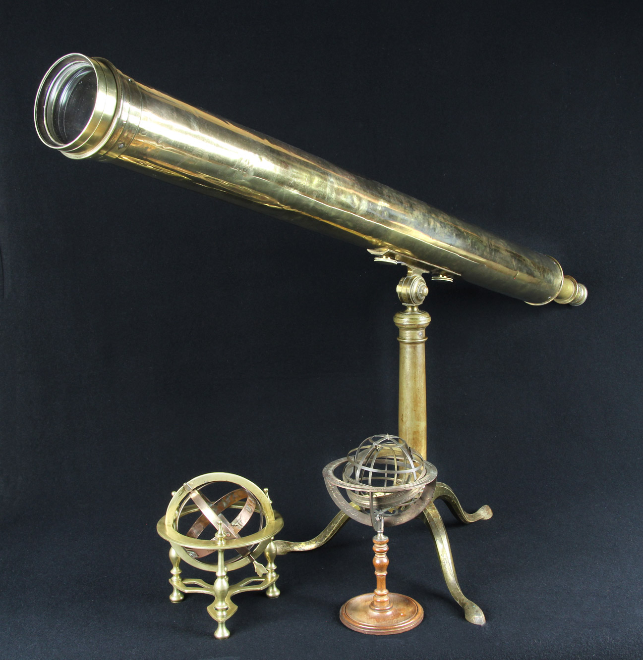  TRES ANTIGUAS PIEZAS DE BRONCE PARA ASTRONOMIA.