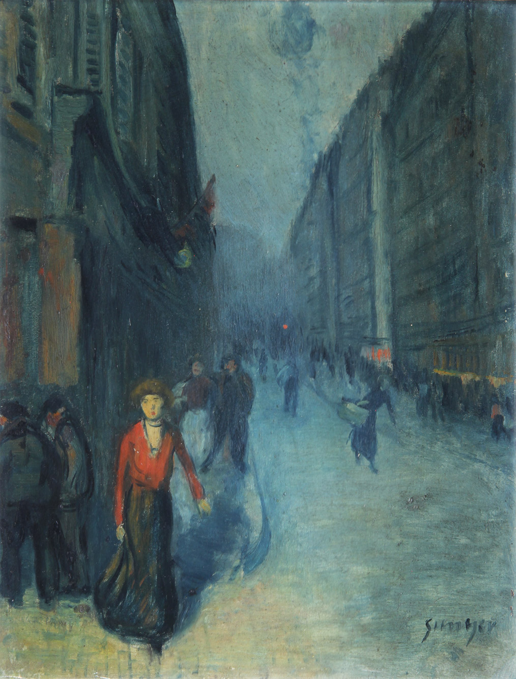 SUNYER MIRO, Joaquín 'CALLE CON PERSONAJES'