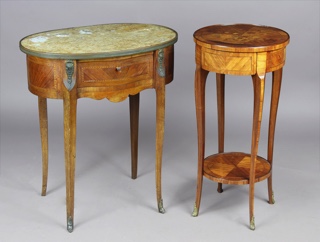 Lotes 283 y 284: 
																		PEQUEÑA MESA OVAL DE ESTILO FRANCES LUIS XV. 
																		PEQUEÑA MESA FRANCESA CIRCULAR DE ESTILO LUIS XV. 