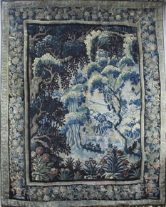 Lote 348: ANTIGUA TAPICERIA FRANCESA VERDURE DE LANA TEJIDA A MANO.  ANTIGUA TAPICERIA FRANCESA VERDURE DE LANA TEJIDA A MANO. 