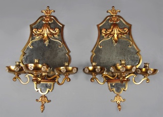 Lote 568: PAR DE APPLIQUES DE BRONCE DORADO DE LA CASA JANSEN.  PAR DE APPLIQUES DE BRONCE DORADO DE LA CASA JANSEN. 