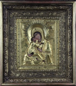 Lote 483: ANTIGUO ICONO RELIGIOSO RUSO DEL SIGLO XIX.  ANTIGUO ICONO RELIGIOSO RUSO DEL SIGLO XIX. 