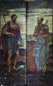Lote 431: PAR DE ANTIGUOS RETABLOS ESPAÑOLES DEL SIGLO XVIII. PAR DE ANTIGUOS RETABLOS ESPAÑOLES DEL SIGLO XVIII.