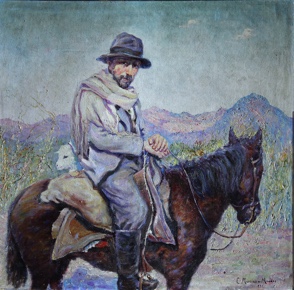 Lote 88: MASCIAS DE MENDEZ, Celías 'PAISANO NORTEÑO A CABALLO'