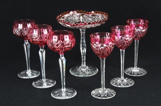 Lote 616: VEINTE PIEZAS DE CRISTAL TALLADO PARA MESA.   VEINTE PIEZAS DE CRISTAL TALLADO PARA MESA.  