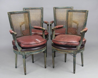 Lote 169: SEIS ANTIGUOS SILLONES FRANCESES ESTILO LUIS XVI.  SEIS ANTIGUOS SILLONES FRANCESES ESTILO LUIS XVI. 