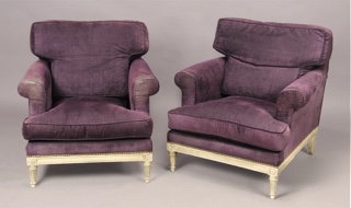 Lote 209: PAR DE SILLONES DE ESTILO FRANCES LUIS XVI.  PAR DE SILLONES DE ESTILO FRANCES LUIS XVI. 