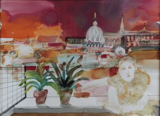 Lote 43: ALONSO, Carlos 'PAISAJE ROMANO' 