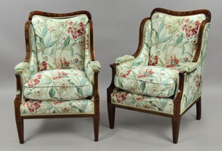 Lote 211: PAR DE SILLONES INGLESES EDUARDIANOS.  PAR DE SILLONES INGLESES EDUARDIANOS. 
