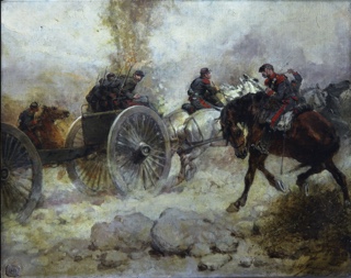 Lote 39: BEAUQUESNE, Wilfrid Constant 'LLEVANDO EL CAÑON' 