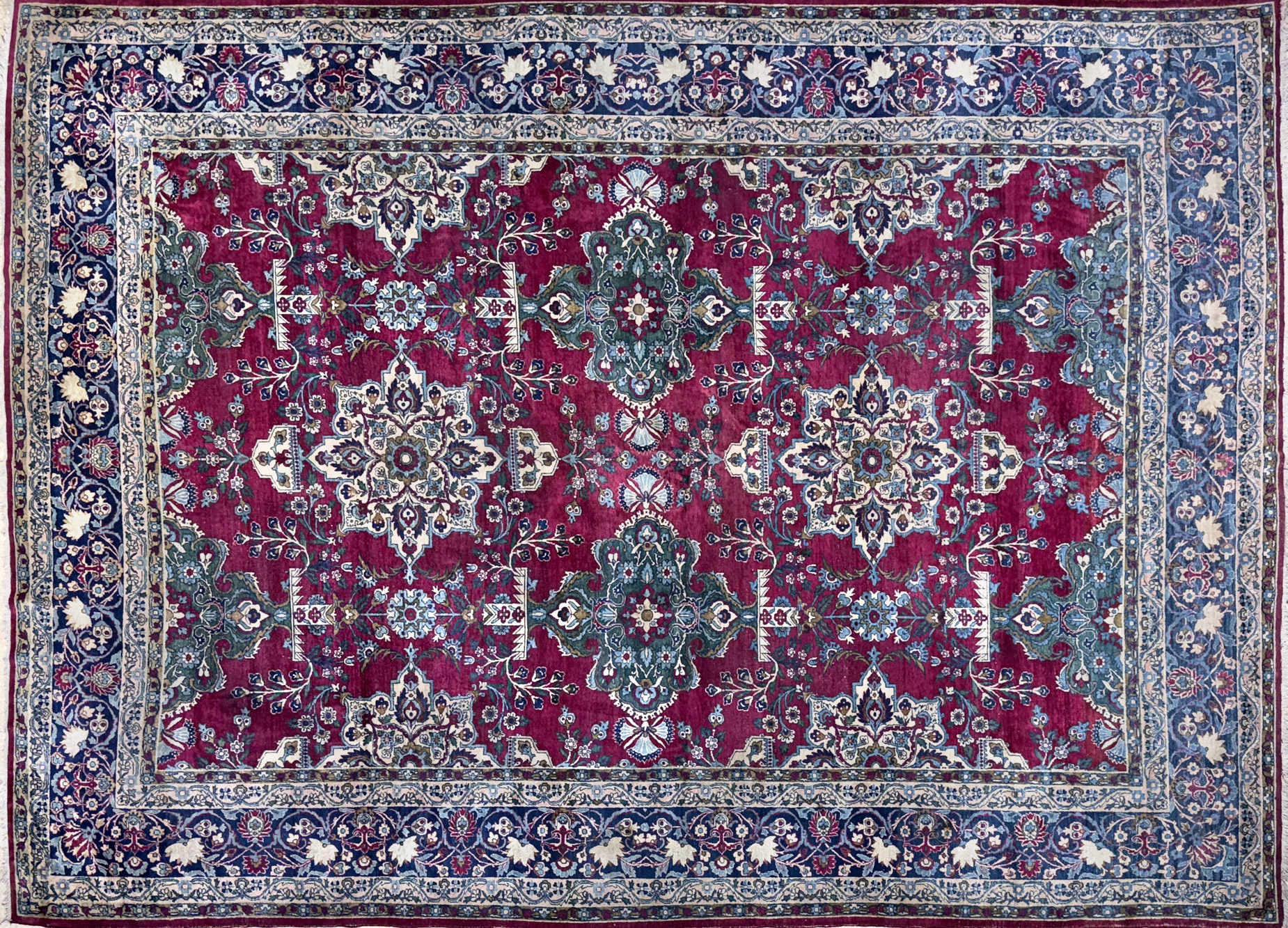  GRAN ALFOMBRA PERSA TABRIZ DE LANA TEJIDA A MANO. 