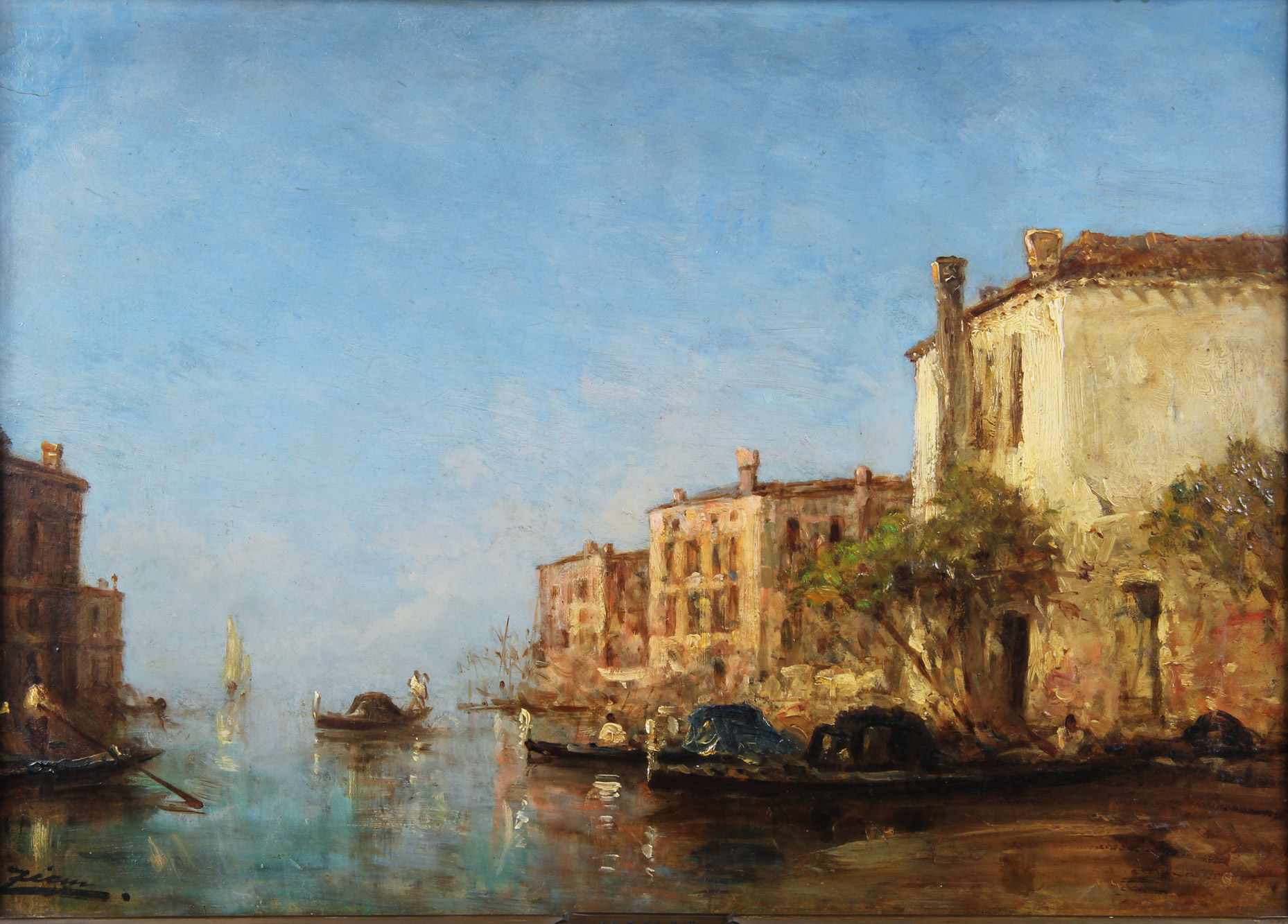 ZIEM, Felix Francois George Philibert  'GONDOLAS EN UN CANAL DE VENECIA'
