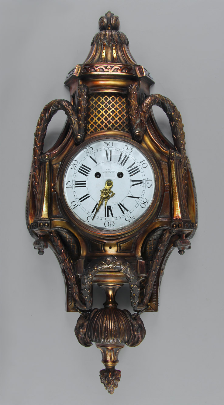  RELOJ CARTEL FRANCES DE BRONCE ESTILO LUIS XVI.