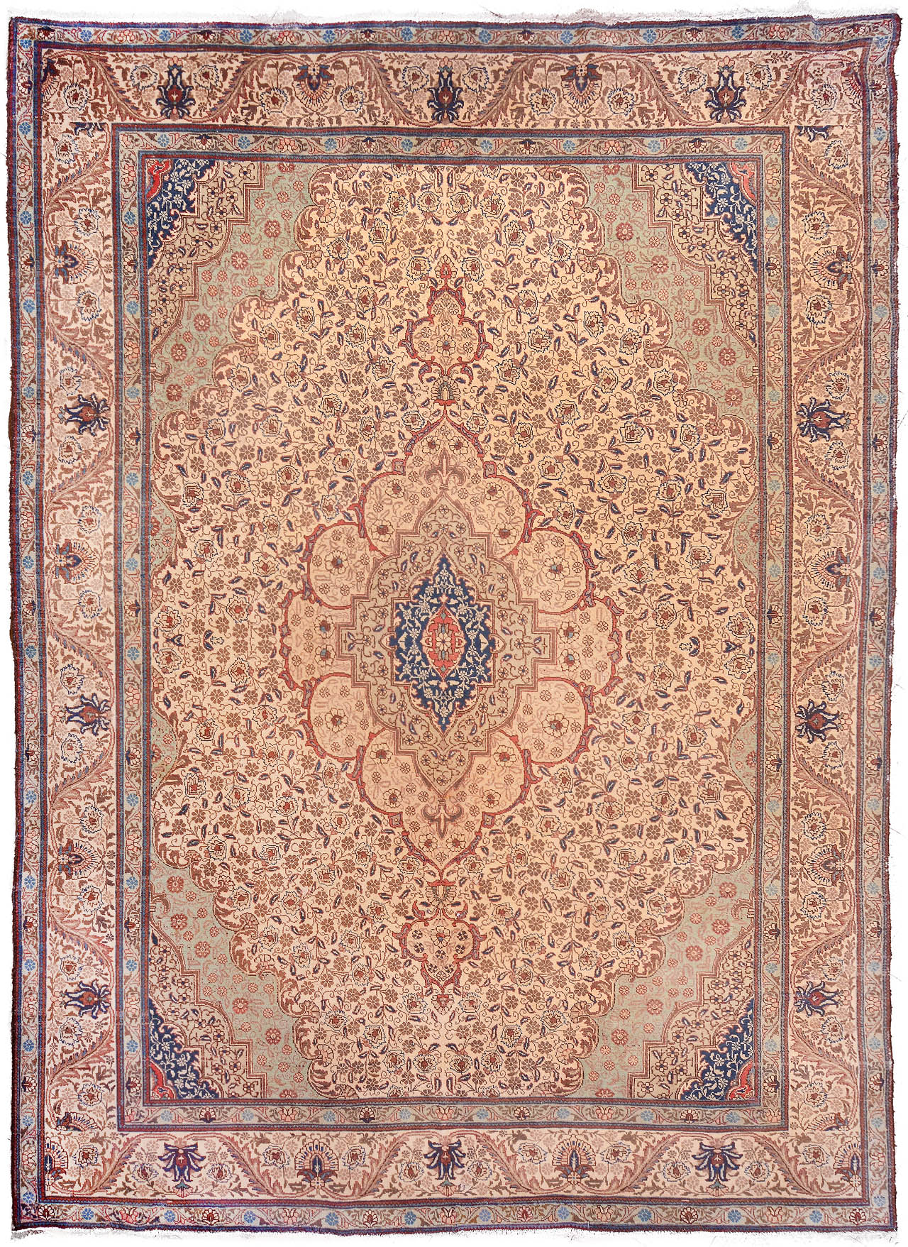  ALFOMBRA PERSA TABRIZ DE LANA TEJIDA A MANO. 