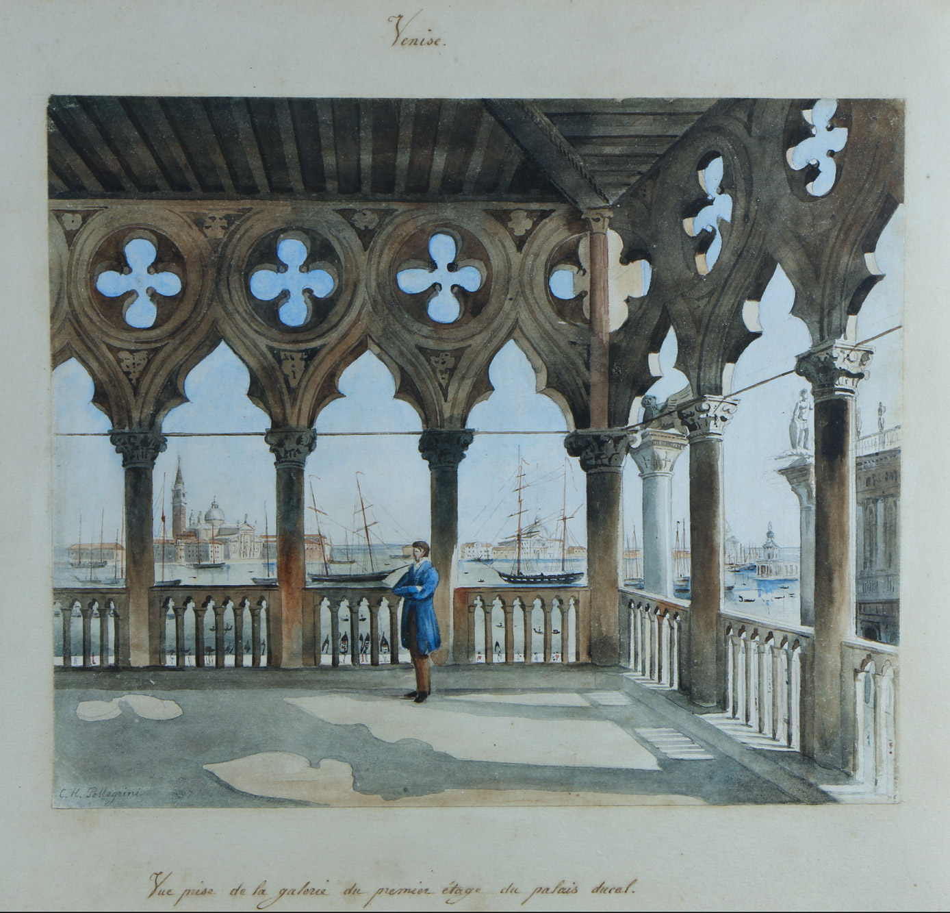 PELLEGRINI, Charles Henri - Carlos Enrique 'VUE MISE DE LA GALERIE DU PREMIER ETAGE DU PALAIS DUCAL' PELLEGRINI, Charles Henri - Carlos Enrique 'VUE MISE DE LA GALERIE DU PREMIER ETAGE DU PALAIS DUCAL'