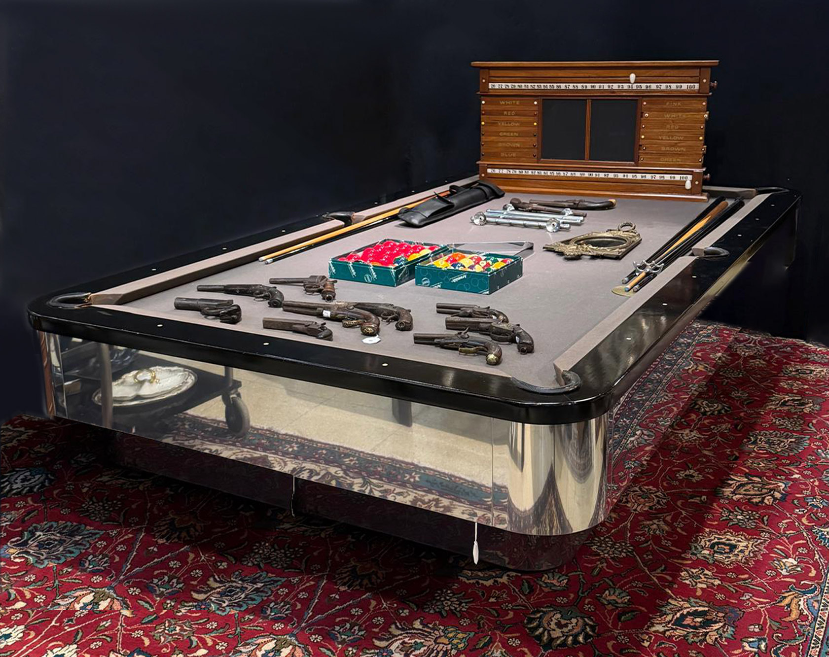  GRAN MESA AMERICANA ESTILO ART DECO PARA JUEGO DE POOL. 