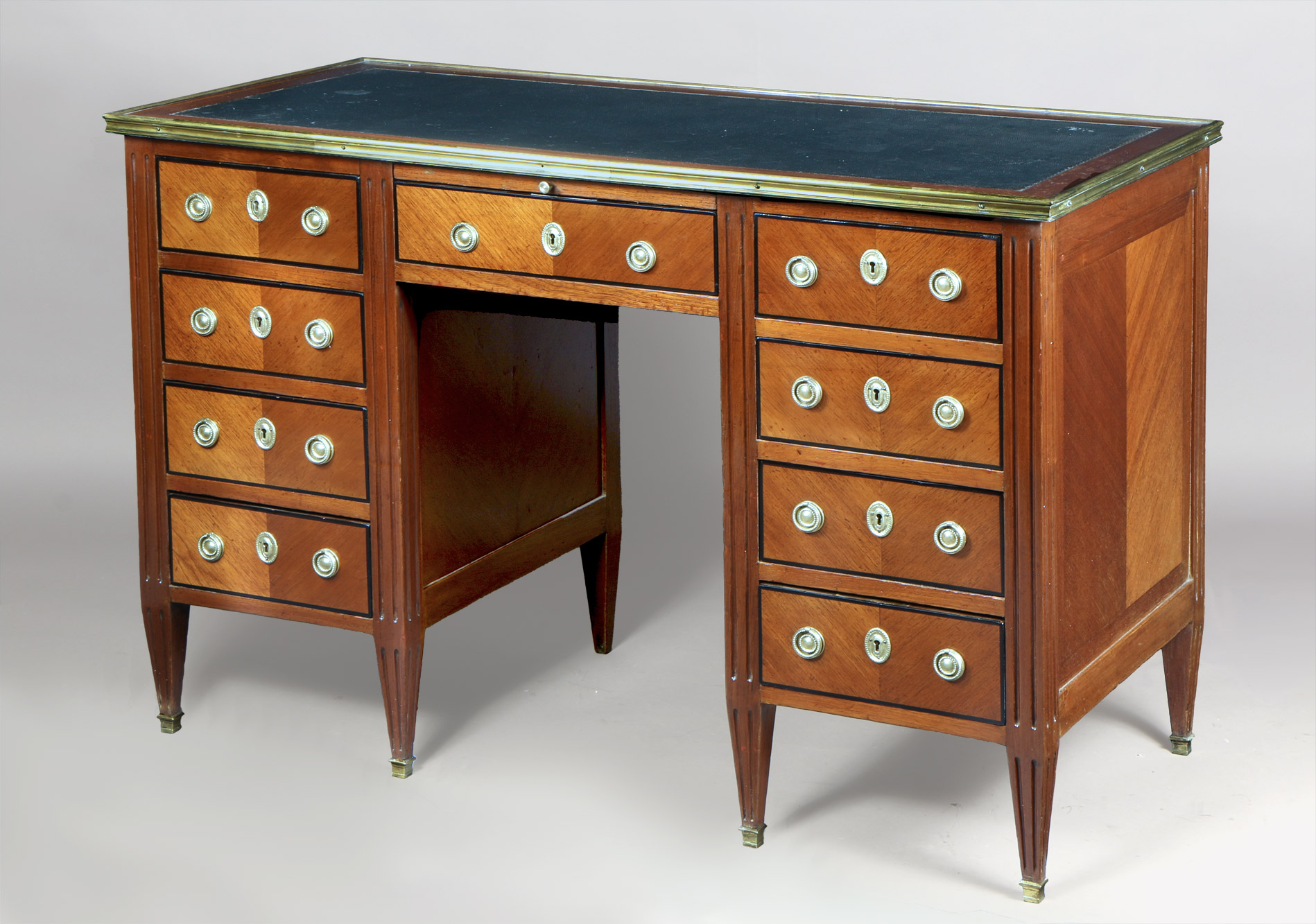  ANTIGUO ESCRITORIO DE PEDESTALES FRANCES ESTILO LUIS XVI. 