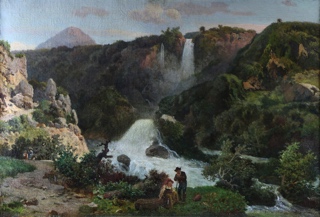 Lote 129: 'PAISAJE ANIMADO CON CURSO DE AGUA'  'PAISAJE ANIMADO CON CURSO DE AGUA' 