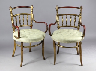 Lote 265: PAR DE SILLONCITOS FRANCESES NAPOLEON III. PAR DE SILLONCITOS FRANCESES NAPOLEON III.