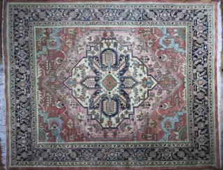 Lote 402: ALFOMBRA PERSA HERIZ DE LANA TEJIDA A MANO.  ALFOMBRA PERSA HERIZ DE LANA TEJIDA A MANO. 