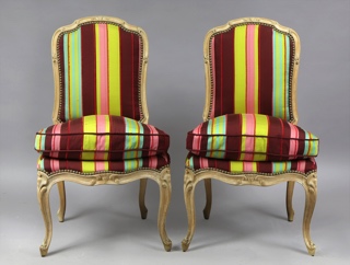 Lote 295: PAR DE SILLAS DE ESTILO FRANCES LUIS XV.  PAR DE SILLAS DE ESTILO FRANCES LUIS XV. 