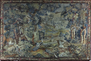 Lote 405: ANTIGUA TAPICERIA FRANCESA DE LANA TEJIDA A MANO.  ANTIGUA TAPICERIA FRANCESA DE LANA TEJIDA A MANO. 