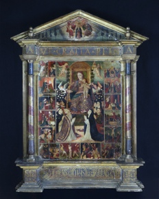 Lote 23: ANONIMO ANTIGUO RETABLO RELIGIOSO ESPAÑOL DEL SIGLO XVIII. 