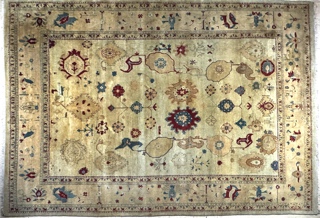 Lote 369: GRAN ALFOMBRA TURCA ZIEGLER DE LANA TEJIDA A MANO. GRAN ALFOMBRA TURCA ZIEGLER DE LANA TEJIDA A MANO.