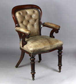 Lote 317: ANTIGUO SILLON INGLES GUILLERMO IV PARA ESCRITORIO.  ANTIGUO SILLON INGLES GUILLERMO IV PARA ESCRITORIO. 