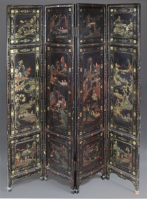 Lote 184: ANTIGUO BIOMBO CHINO DE CUATRO HOJAS PINTADO A MANO. ANTIGUO BIOMBO CHINO DE CUATRO HOJAS PINTADO A MANO.