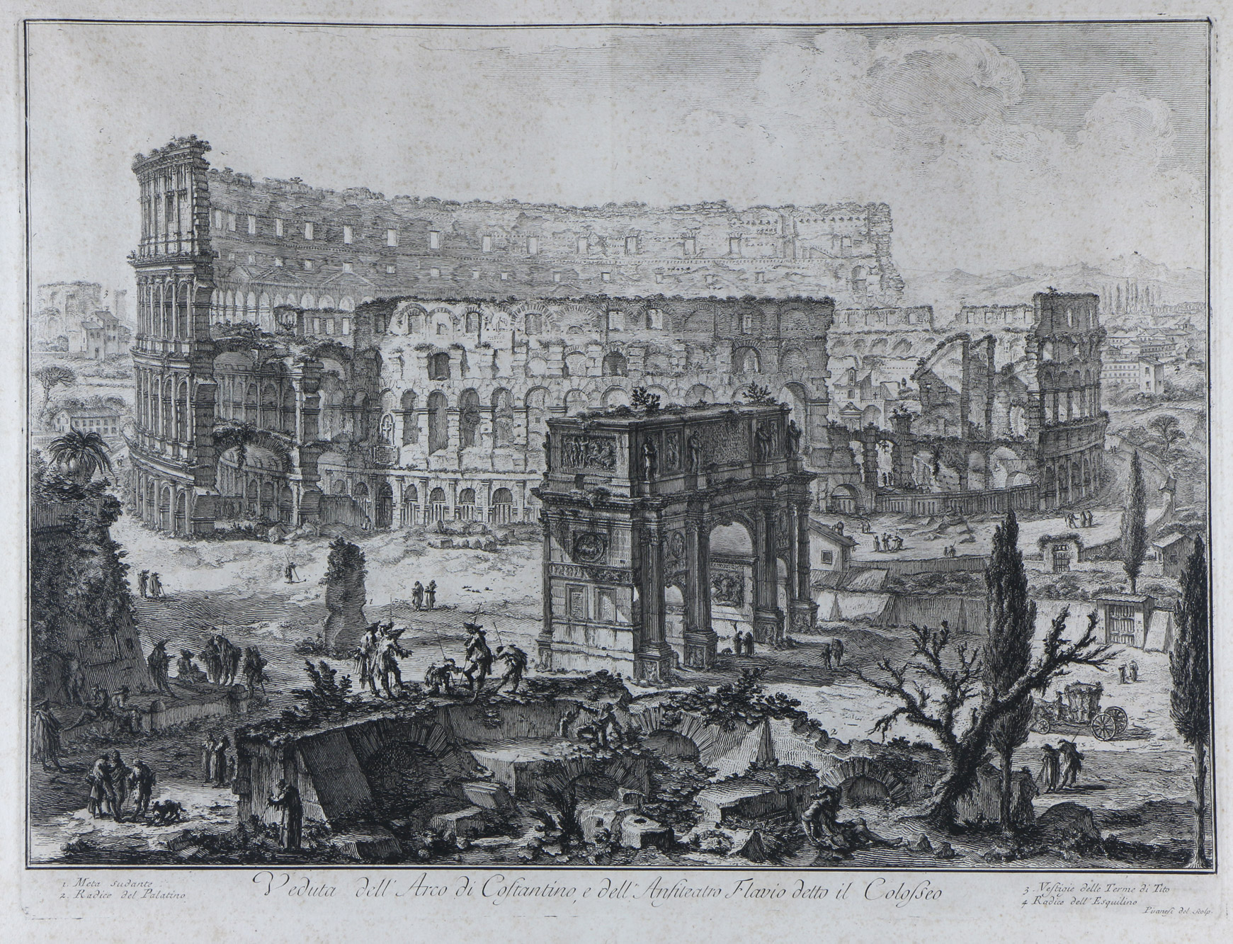 ANTIGUO GRABADO ITALIANO DE PIRANESI. ANTIGUO GRABADO ITALIANO DE PIRANESI.