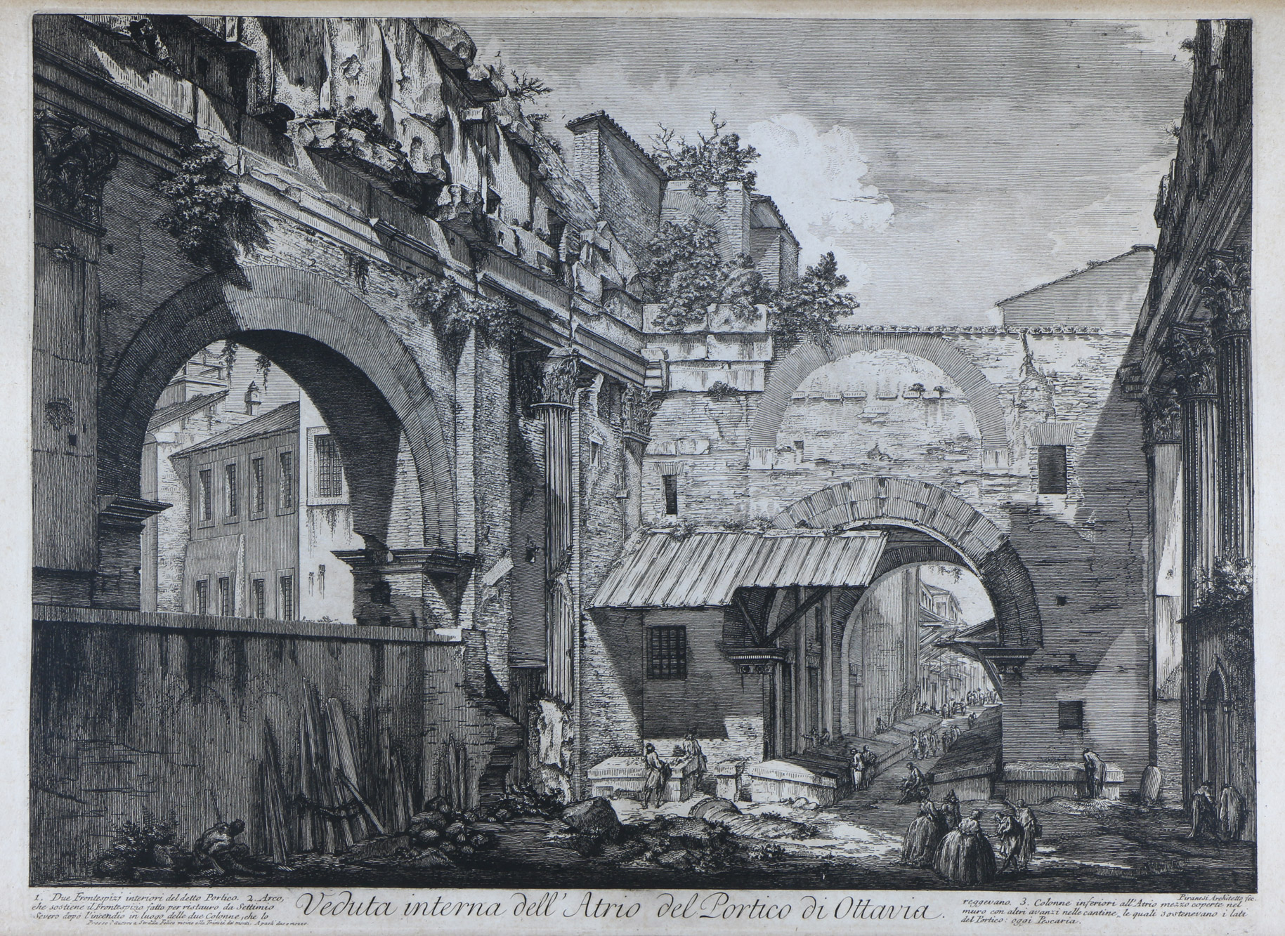  ANTIGUO GRABADO ITALIANO DE PIRANESI.