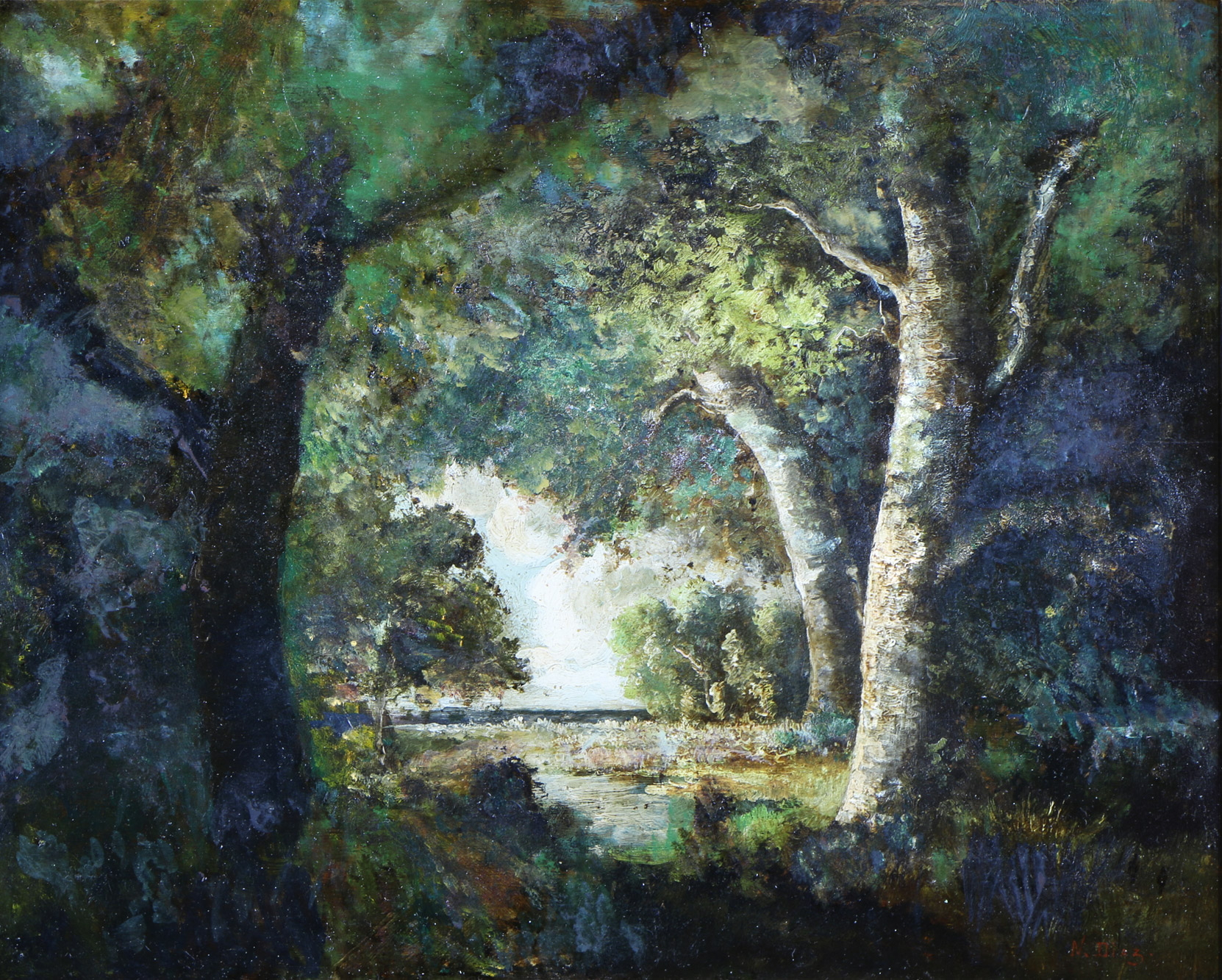 DIAZ DE LA PEÑA, Narcisse Virgile 'CLARO EN EL BOSQUE' 