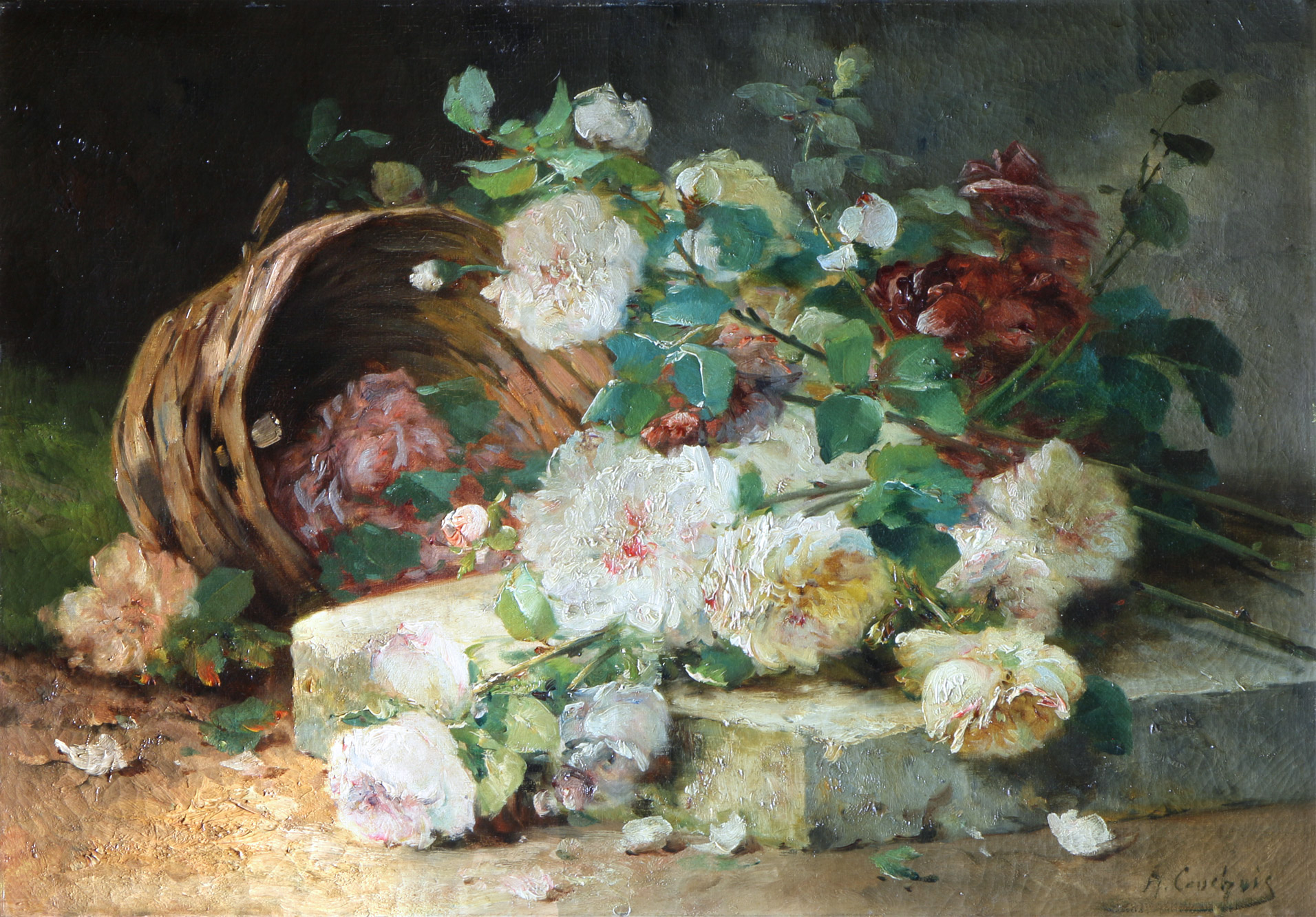 CAUCHOIS, Eugène Henri 'CANASTO CON FLORES' 