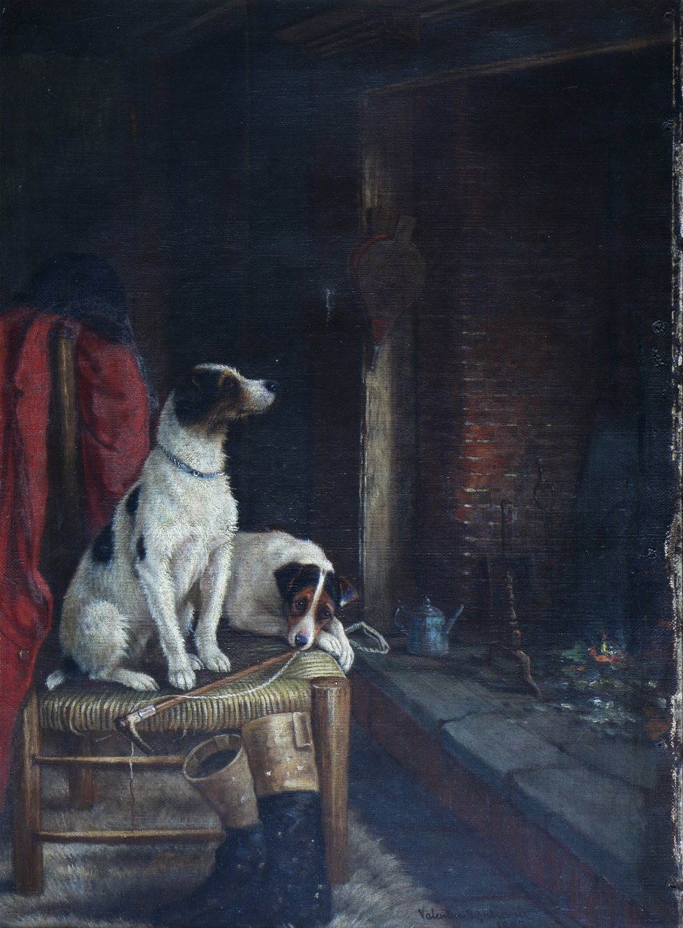 GARLAND, Valentine Thomas 'PERROS JUNTO A LA CHIMENEA' GARLAND, Valentine Thomas 'PERROS JUNTO A LA CHIMENEA'