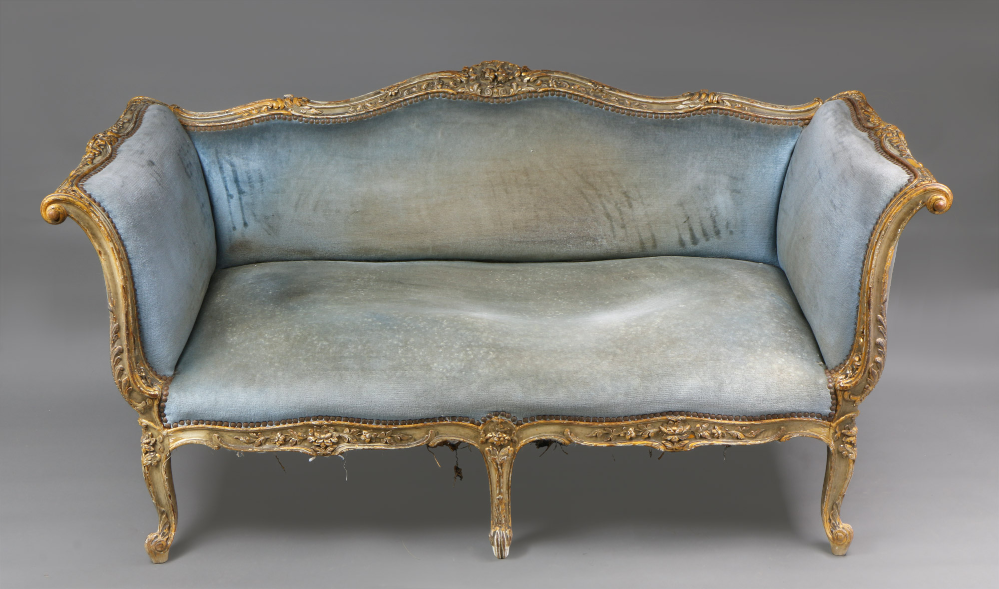  ANTIGUO CANAPE FRANCES DE ESTILO LUIS XV.